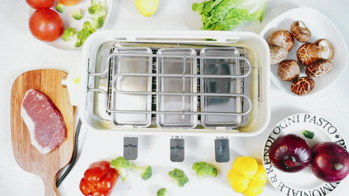 2-in-1 Electric Indoor Grill – Smokeless, Nonstick & Adjustable