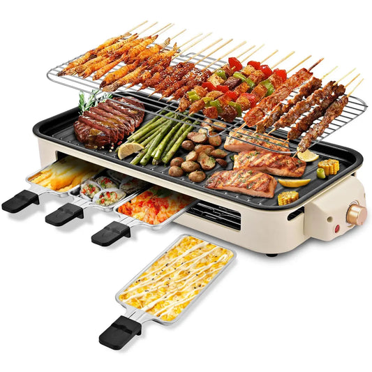 2-in-1 Electric Indoor Grill – Smokeless, Nonstick & Adjustable
